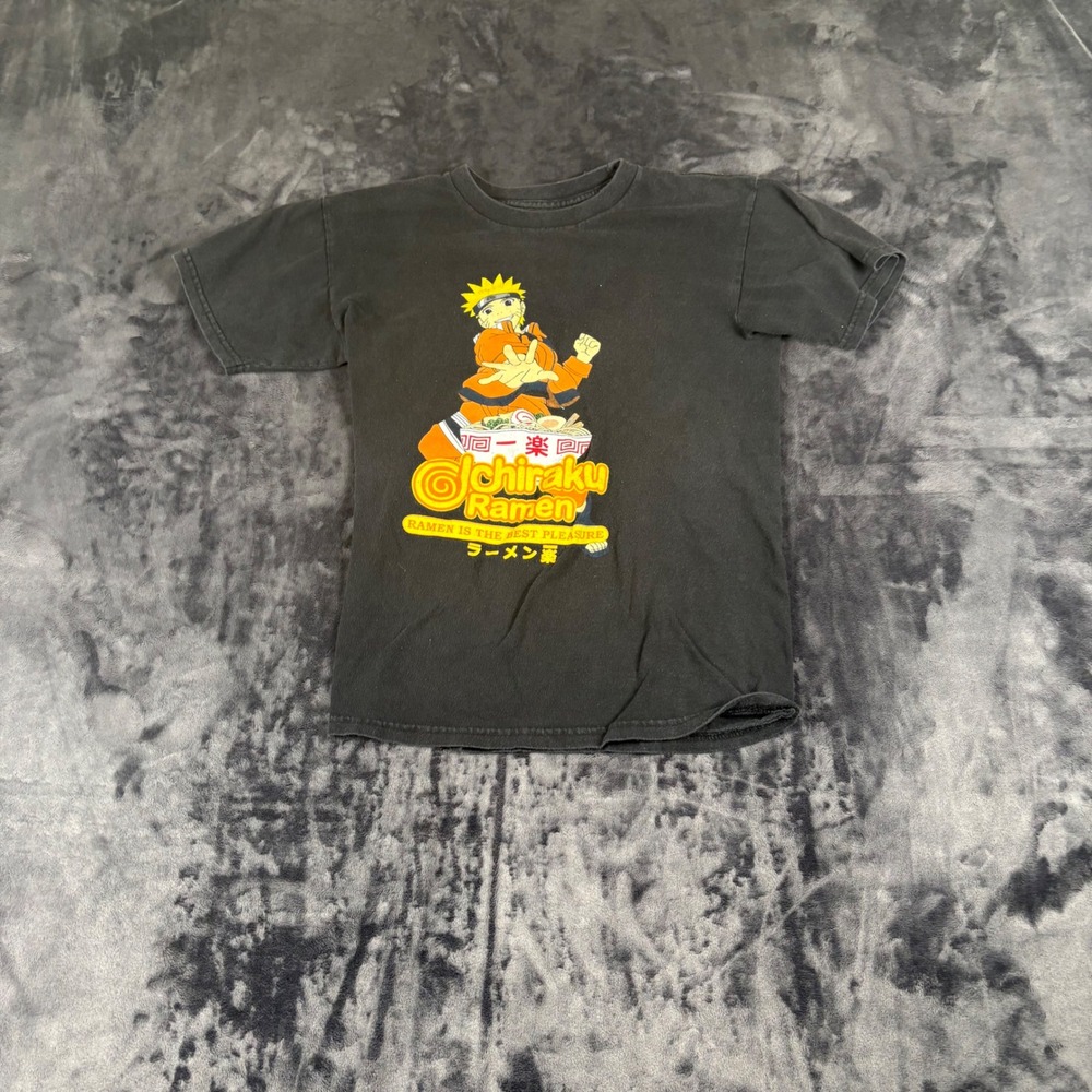 Naruto Graphic T-Shirt Mens Small Black Ichiraku Ramen Anime Short Sleeve Tee